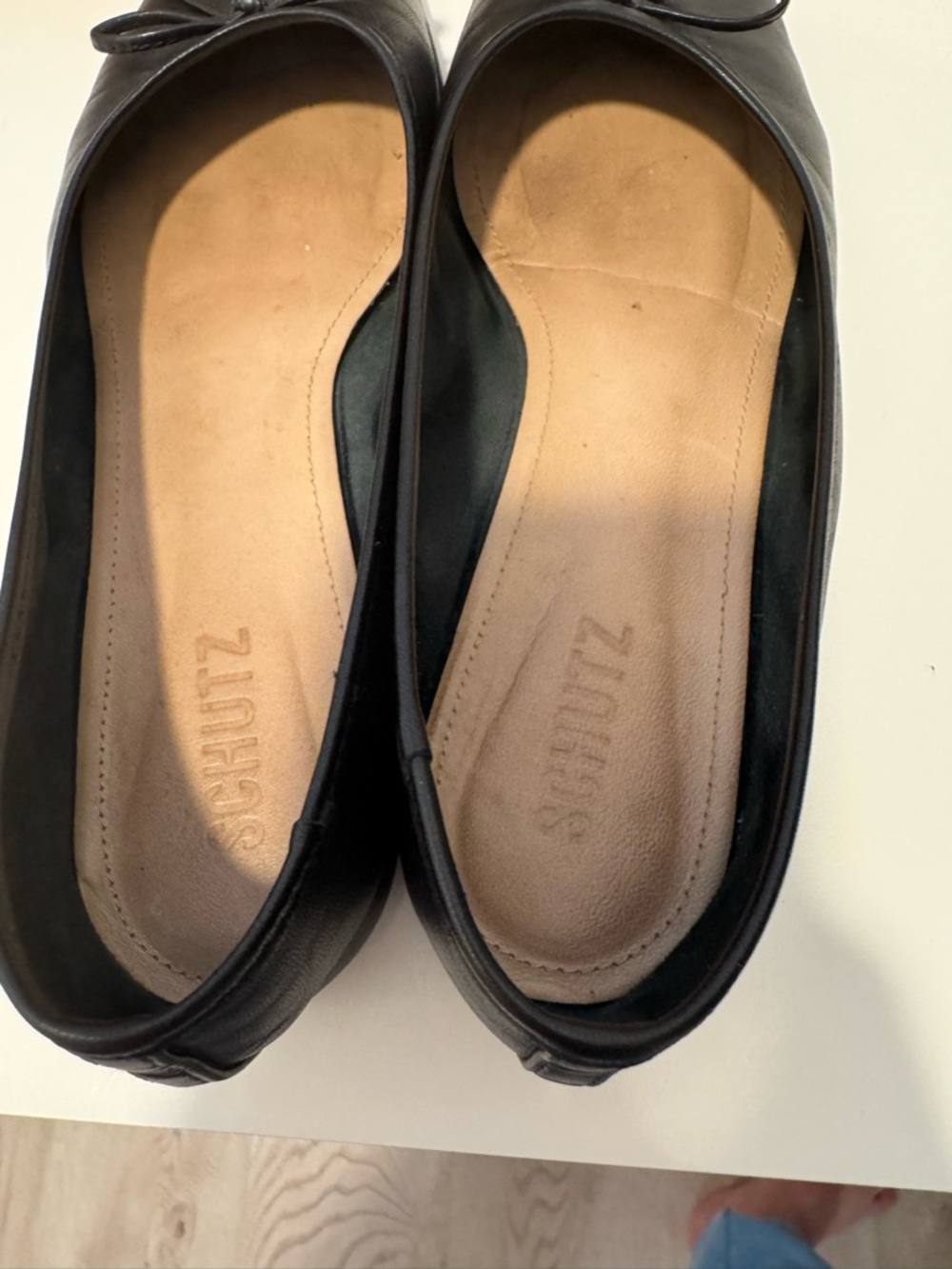 SCHUTZ ARISSA BLACK LEATHER BALLET FLAT size 8 - Picture 5 of 12